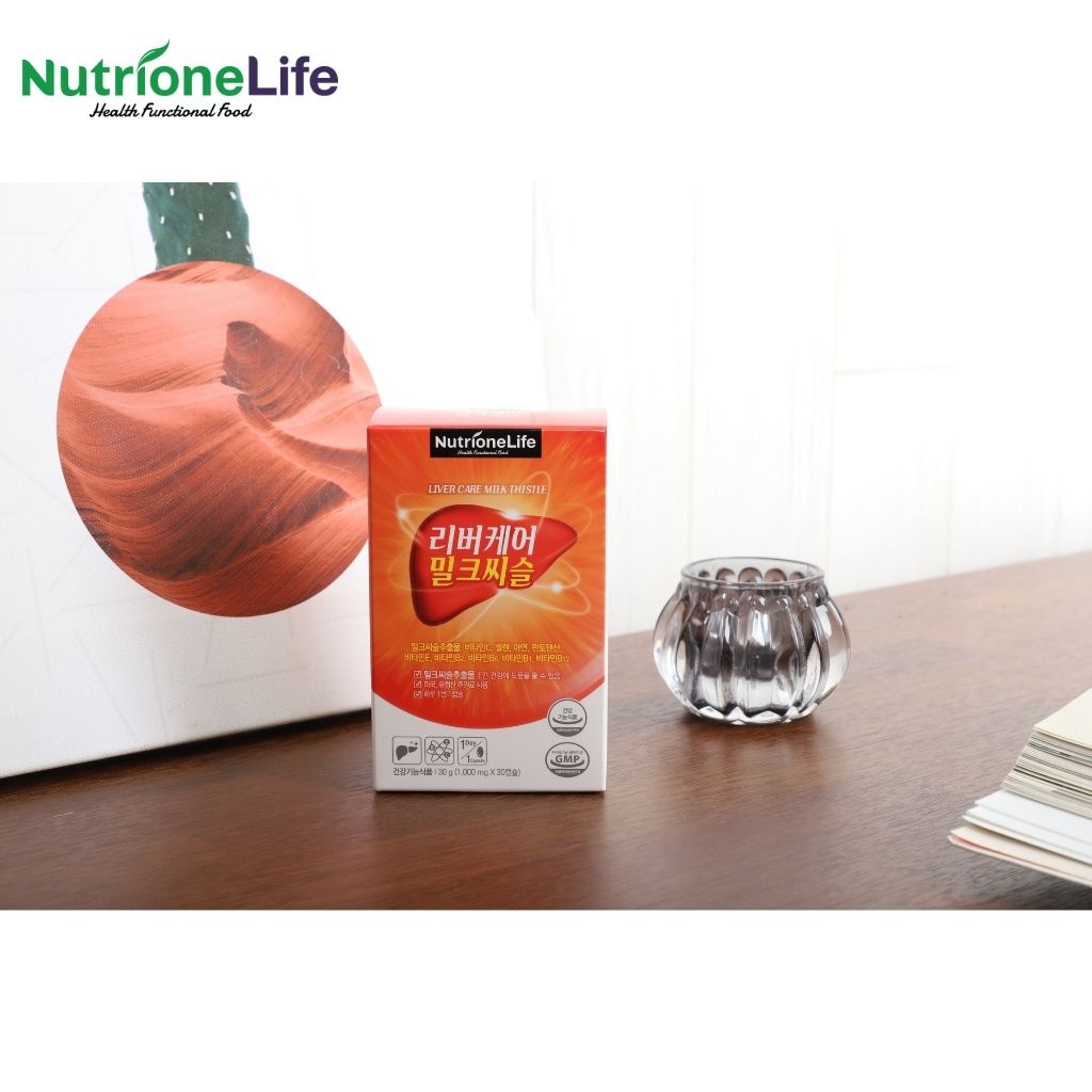 Viên Uống Bổ Gan NUTRIONELIFE Livercare Milkthistle Mát Gan, Thải Độc, Cải Thiện Men Gan Cao Hàn Quốc 30 Viên