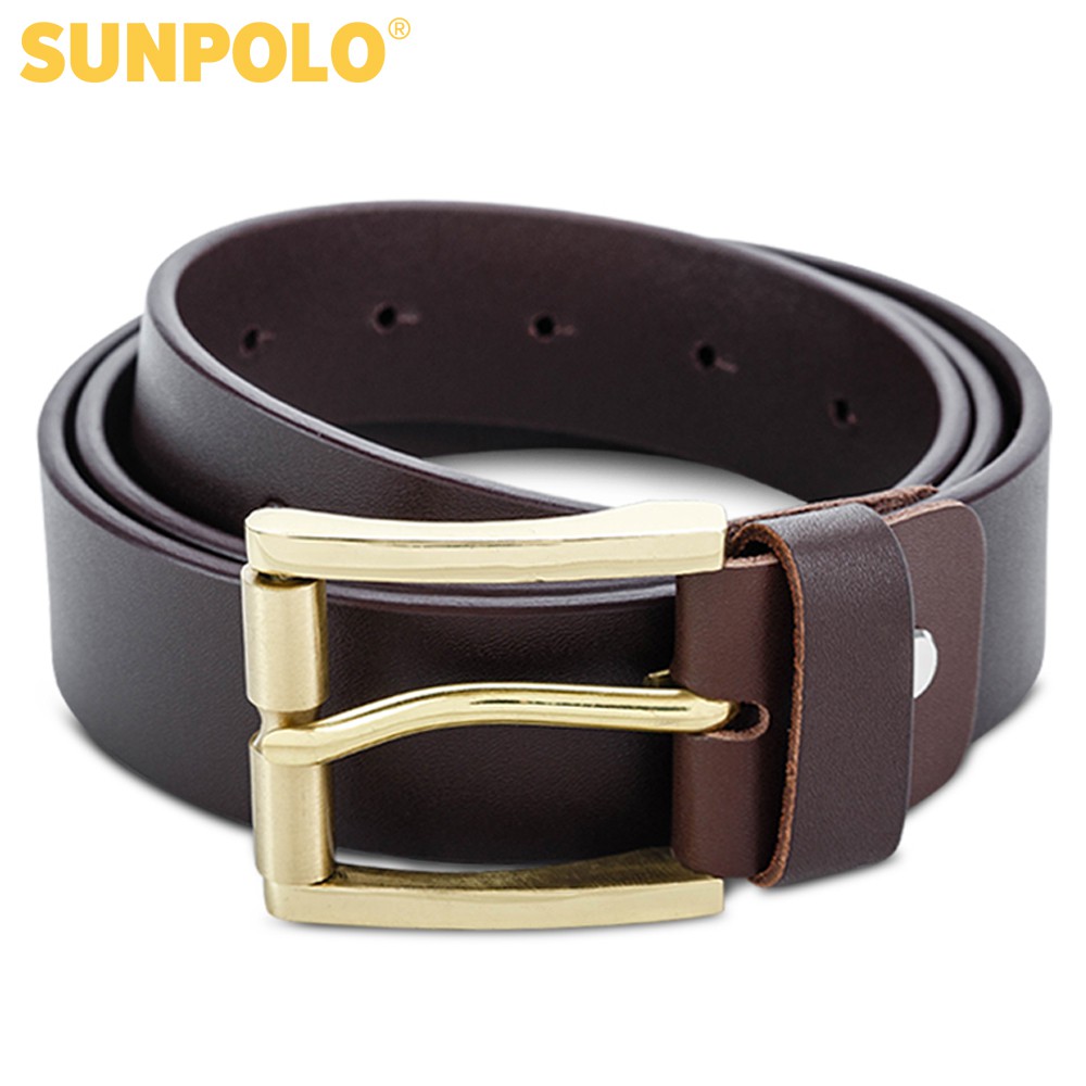 Dây nịt nam da bò SUNPOLO Đen Nâu - BS28DN