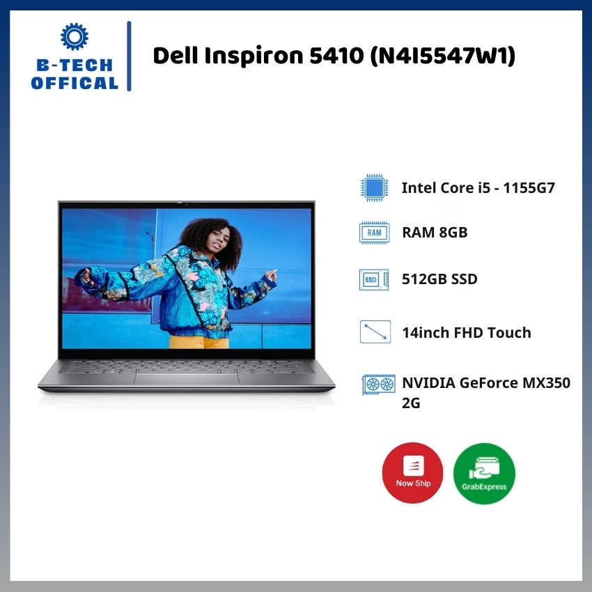 [ TẶNG VOUCHER 150K ] Laptop Dell Inspiron 5410 (N4I5547W1)/ Silver/ Intel Core i5 - 1155G7 (2.5GHz, 8MB)/ RAM 8GB