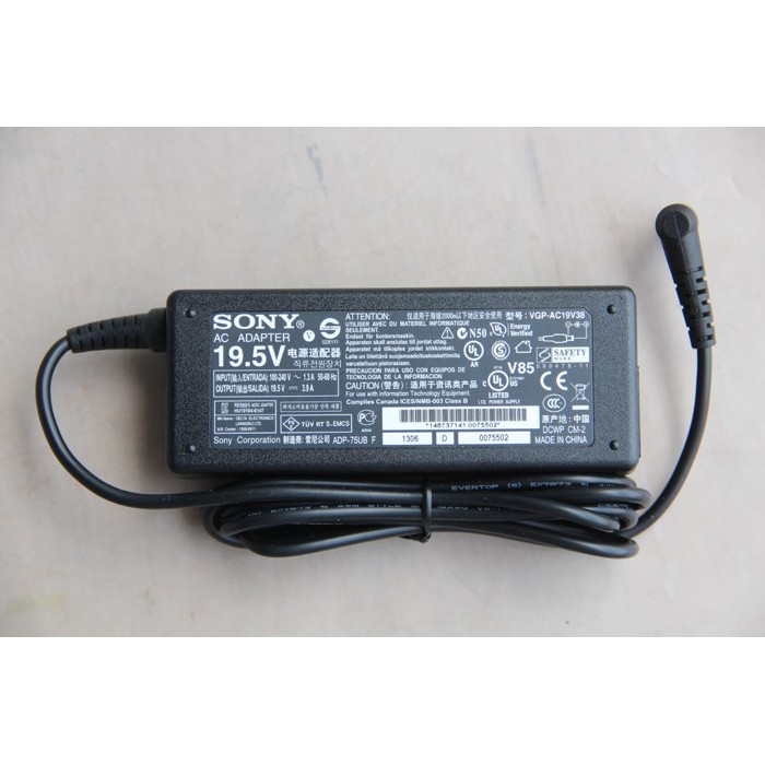 Sạc laptop sony 19.5V-3.9A chính hãng theo máy