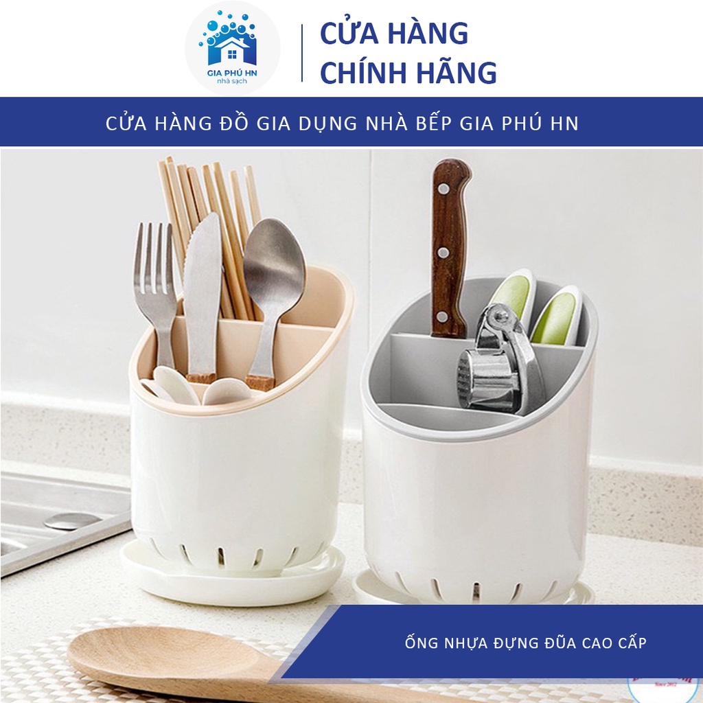 Ống Đựng Đũa, Muỗng Để Bàn Nhựa Nhiều Ngăn, Có Thoát Nước, Vệ Sinh Dễ Dàng, Giao Màu Ngẫu Nhiên