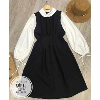 Bigsize đầm tiểu thư xếp li d362