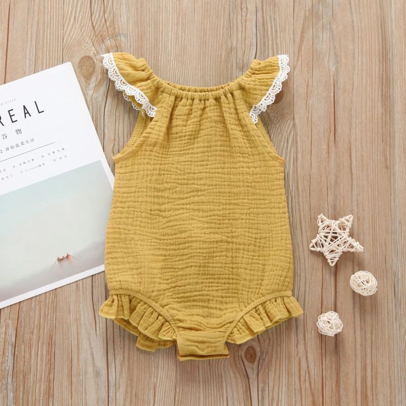 Jumpsuit Hở Lưng Tay Loe Màu Trơn Cho Bé Gái