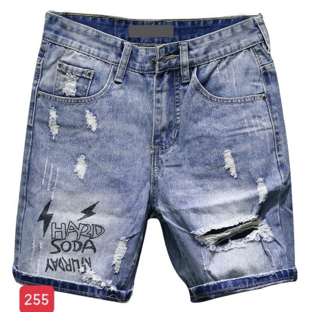 Quần Short Nam VNXK SH255JM Short Jean Nam Xanh Họa Tiết mẫu hót trẻ trung (44-70KG)