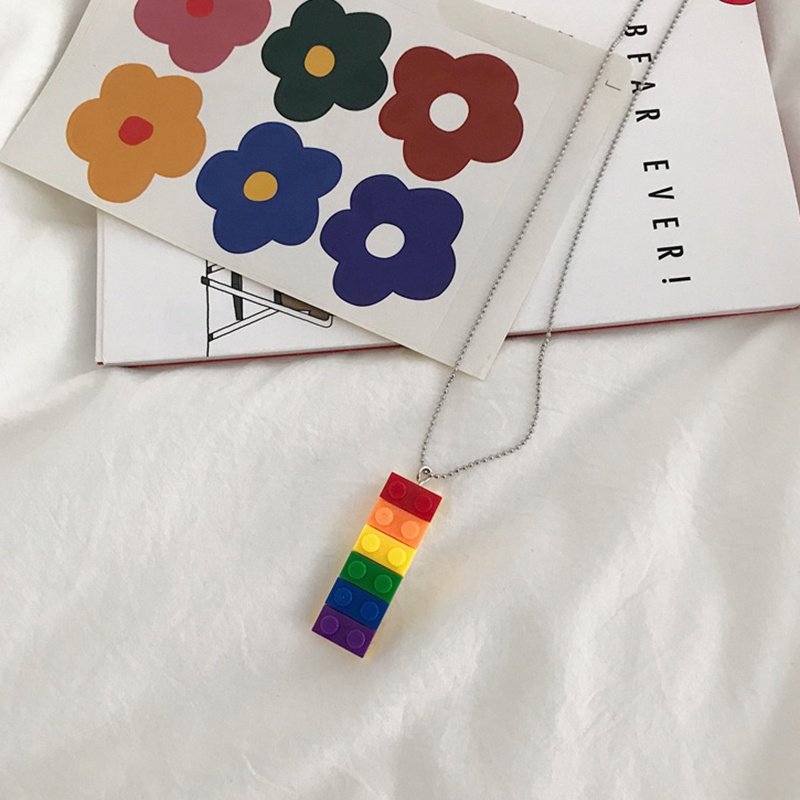Vòng cổ Mặt Hình Khối Cầu Vồng / Hoa Hướng Dương / Mặt Cười Dễ Thương Cho Nam Và Nữ