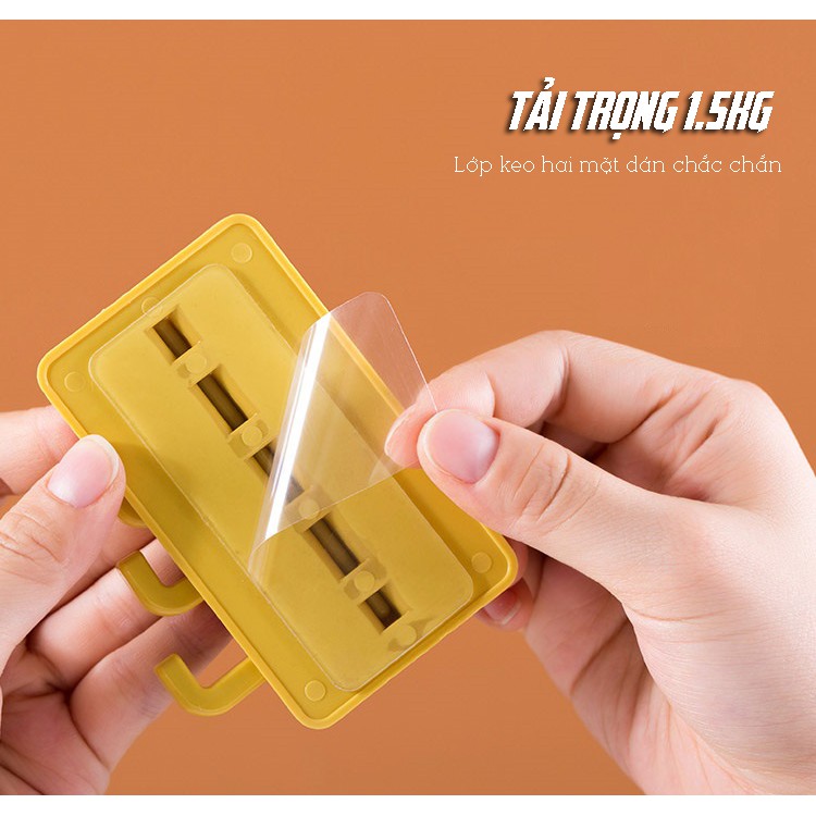 Combo 5 Móc Treo 4 Nhánh Xoay 180 Độ Hình Dán Tường Treo Đồ Dùng Trong Nhà Cao Cấp