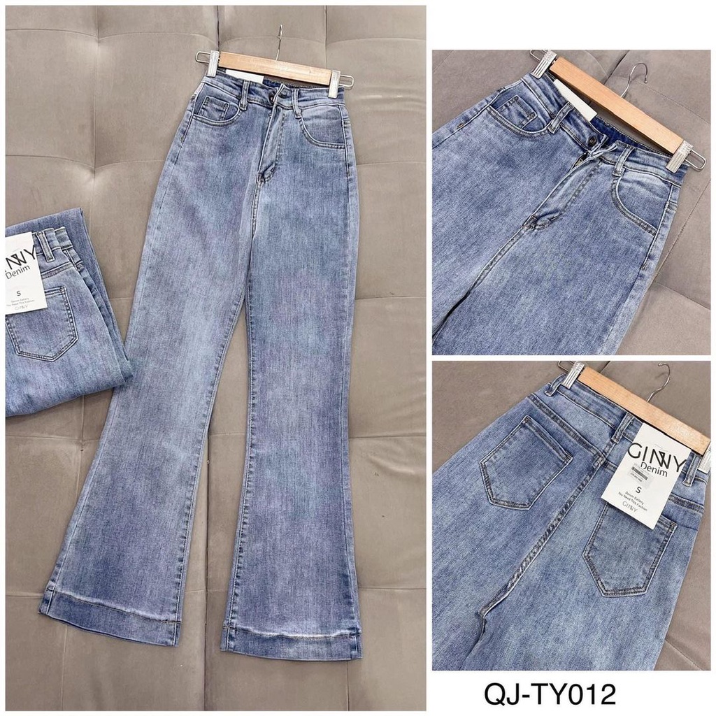 Quần jean co giãn ống loe trơn TY-012 GINHOUSESHOP