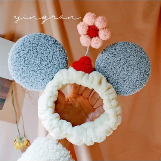 Băng Đô Turban Tai Chuột Mickey , Hoa Lúc Lắc 3D Siêu Cưng - Băng Đô 3D Vải Nhung - Dày Chắc Chắn Mềm Mịn - Siêu Bền