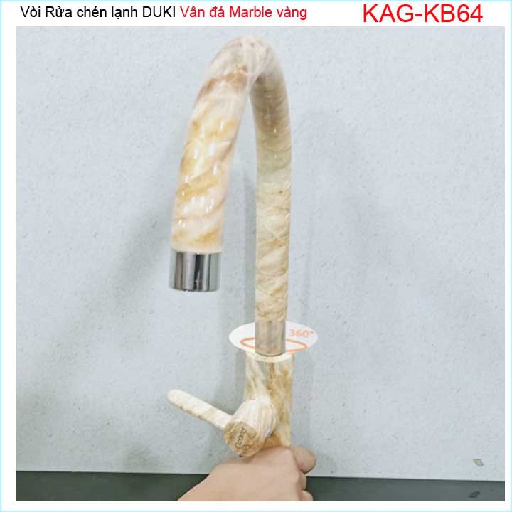 Vòi chậu rửa vân đá marble Duki KAG-KB64, vòi lạnh marble thủ công cao cấp cao