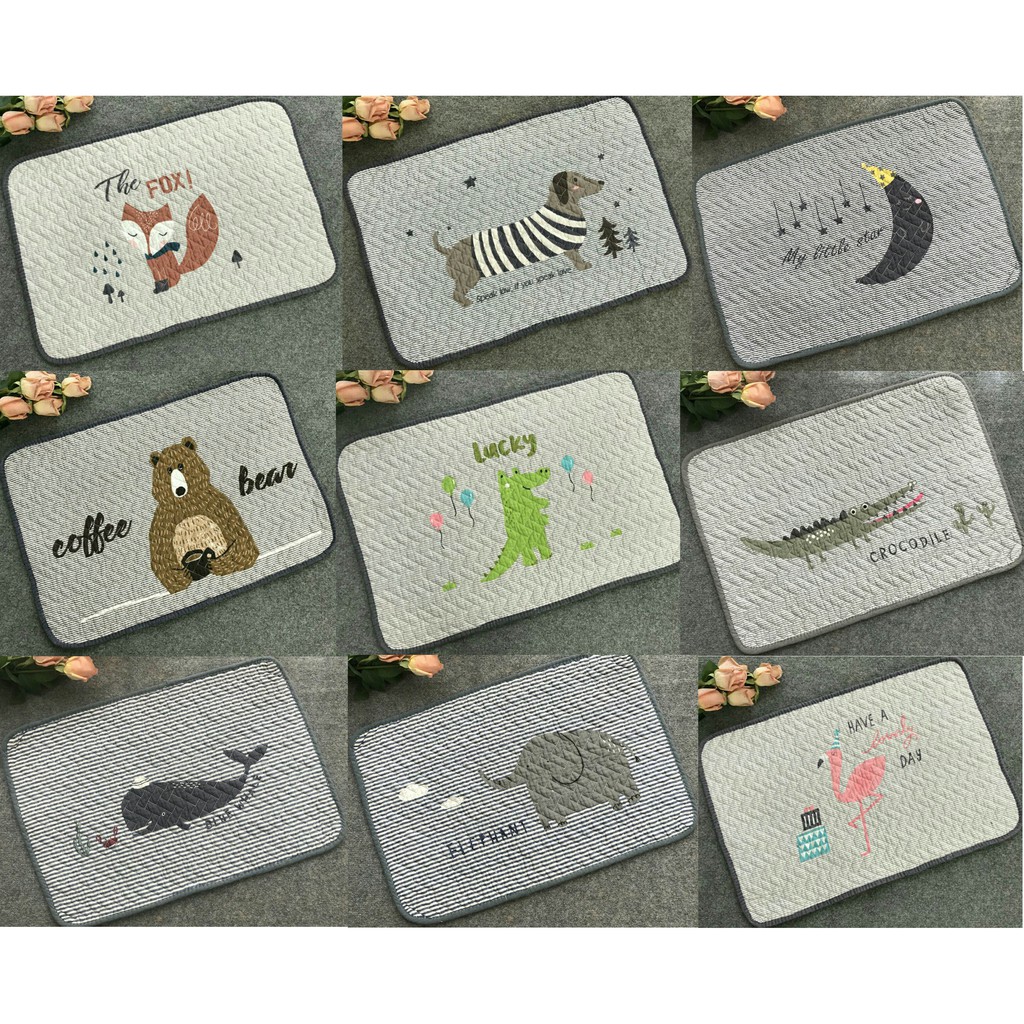 Thảm chùi chân cotton 40*60 hình thú
