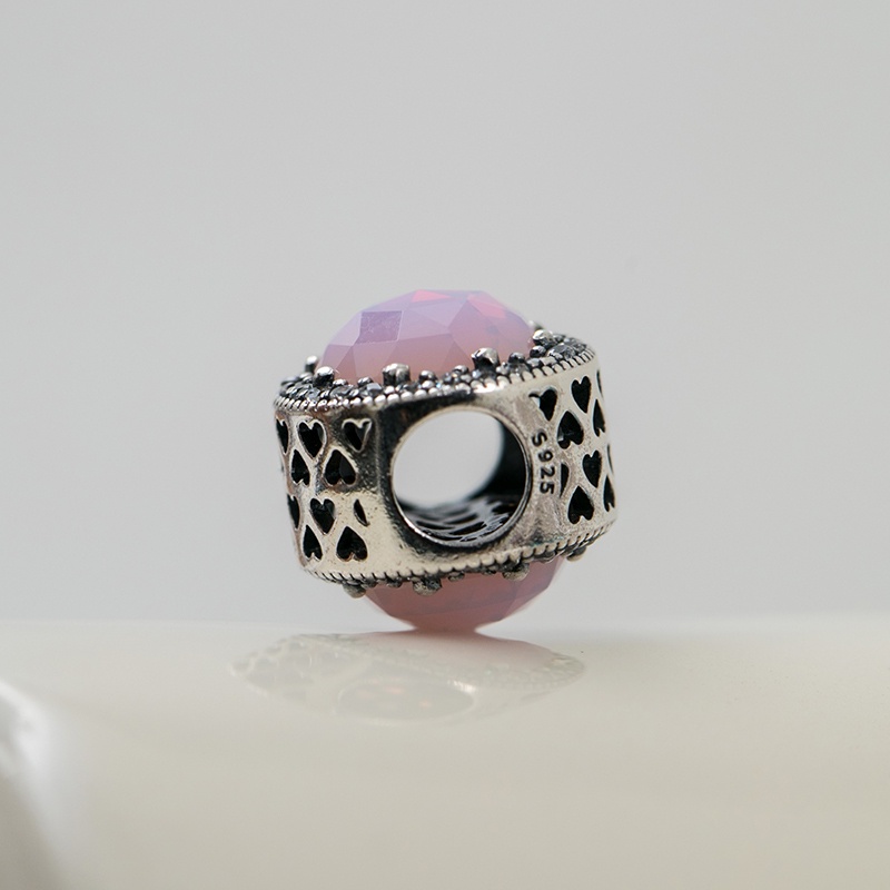 Hạt Trái Tim Màu Hồng Nhạt Lấp Lánh Hoặc Vòng Tay DIY