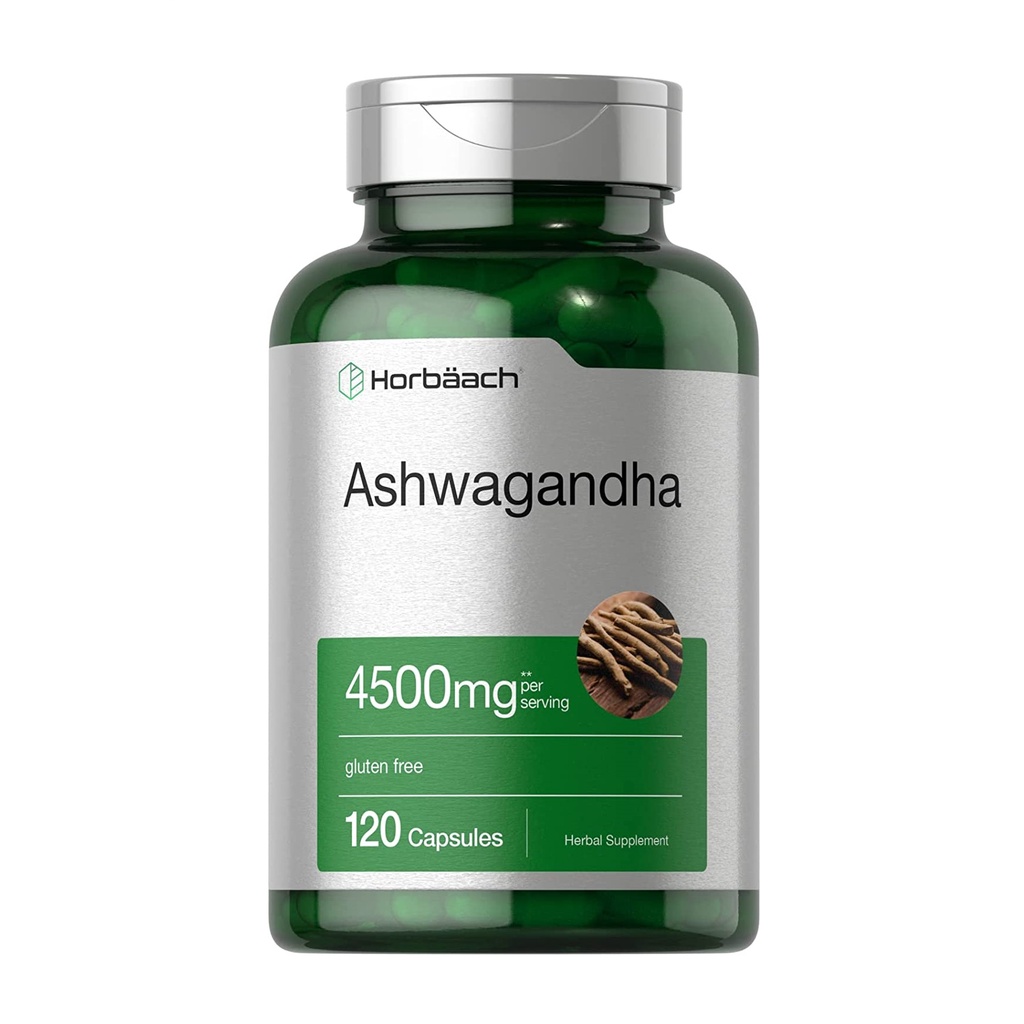 Horbaach Ashwagandha 4500mg - Viên uống nhân sâm Ấn Độ giảm căng thẳng, cải thiện sức khỏe 120 viên