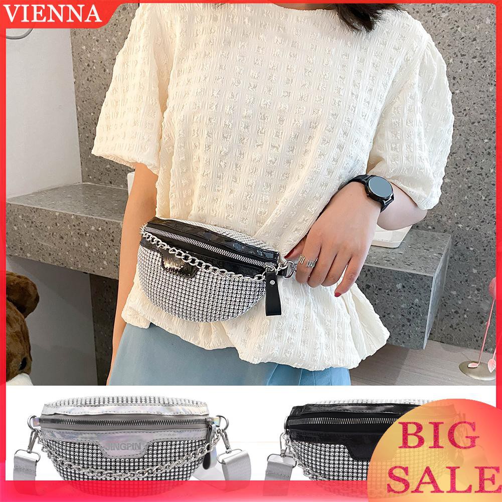 Túi bao tử nhỏ xinh đính đá lấp lánh thời trang cho nữ