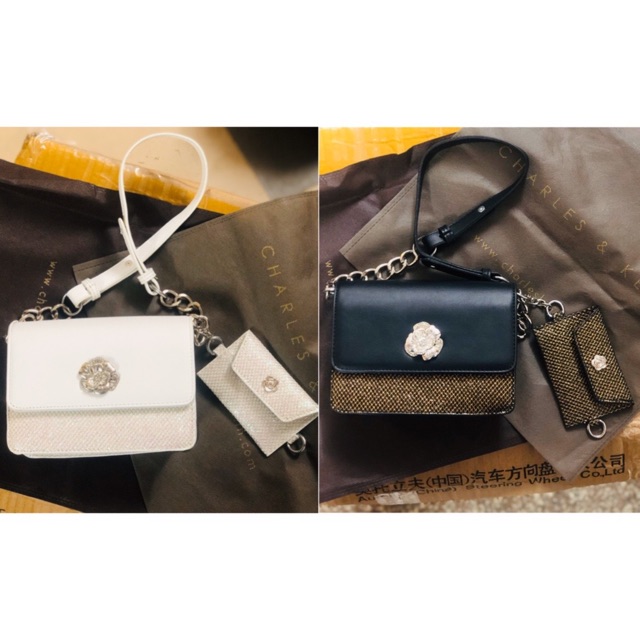 Túi đeo chéo khoá hoa kèm ví nhỏ xinh