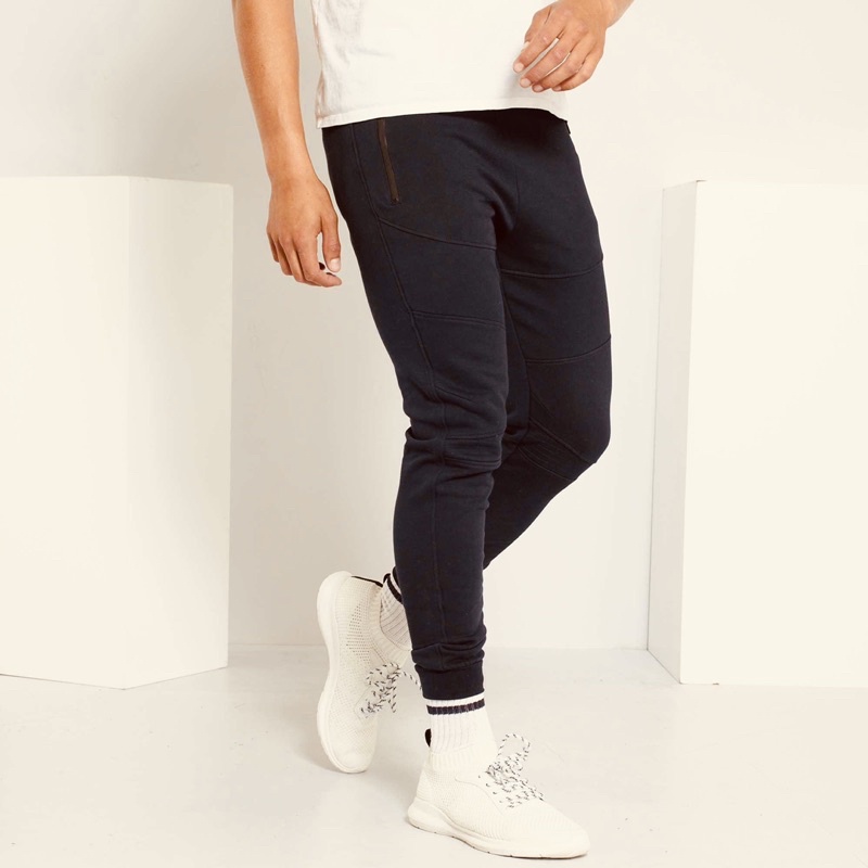 Bộ Nỉ Ép Hoodie Nam Kéo Khoá Đen Kiabi