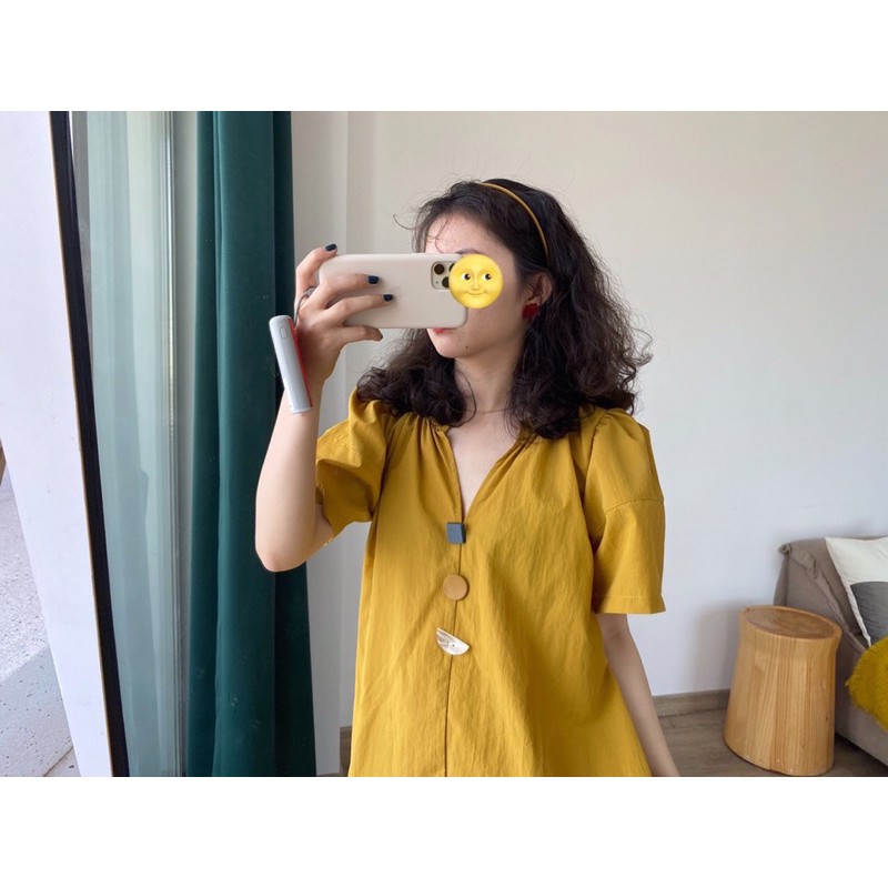 🌼 Váy maxi vàng phối khuy ngọc🌼(có ảnh thật) | BigBuy360 - bigbuy360.vn