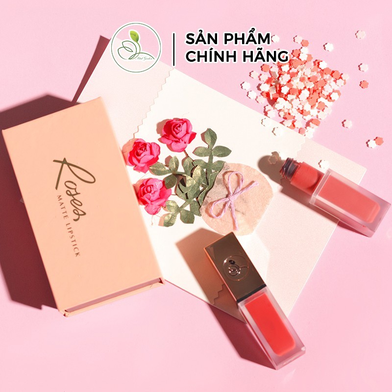 Son Kem Lì ROSES MATTE LIPSTICK Minigarden 6ML Không Trôi Màu Son Trong 8 Tiếng Siêu Đẹp | BigBuy360 - bigbuy360.vn
