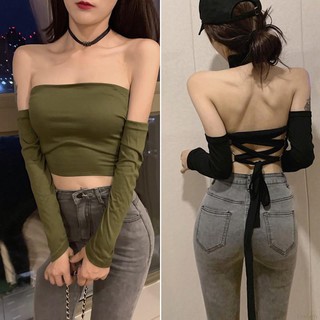 Áo thun dài tay hở lưng gợi cảm