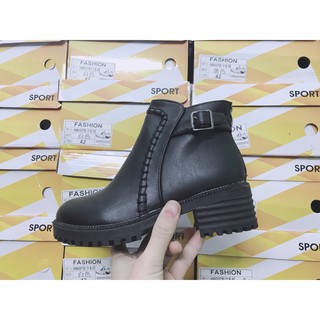 Boot Nữ-Giày Boot Da Trơn Thời Trang Cao Cấp Cao 5cm