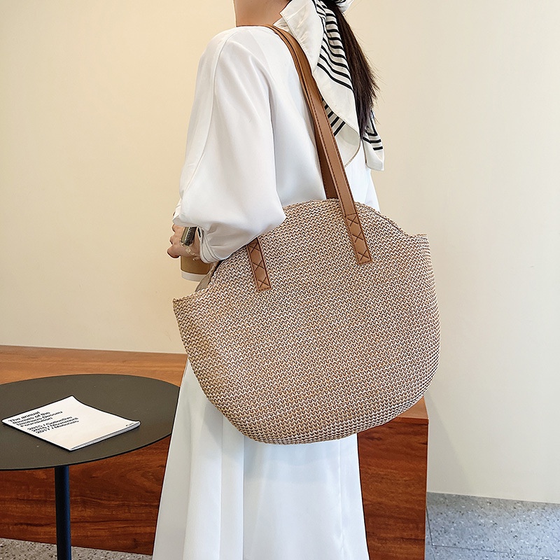 Túi cói đeo vai IELGY sức chứa lớn thời trang cho nữ