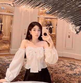 ❤️Áo Kiểu Voan Rớt Vai Nơ