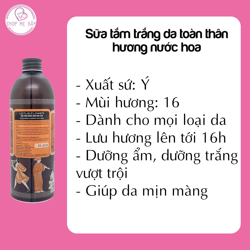 Sữa tắm nước hoa tesori d oriente trắng da cao cấp [Kèm Vòi Nhấn] 250ML-500ML