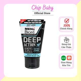 [hàng khuyến mãi] Sữa rửa mặt Men’s Biore Deep Action mát lạnh sảng khoái 30g