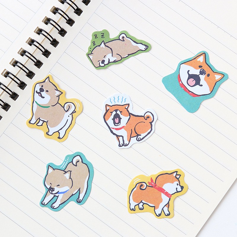 Túi Sticker Hình Chó Shiba Inu & Husky Siêu Dễ