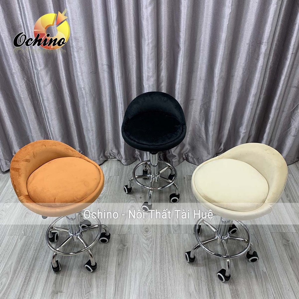 Ghế Cắt Tóc Cho Thợ Chính Cao Cấp, Ghế Xoay Spa Cao Cấp Có Bánh Xe Mẫu Tựa Thấp Dành Cho Phun Săm, Nối Mi, Cắt Tốc Và Gộ