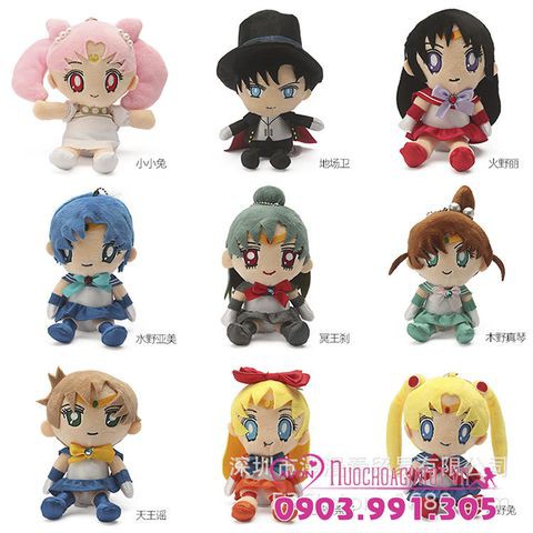 CÓ SẴN - Gấu bông Thủy Thủ Sao Thủy Mercury Sailor Moon 18cm tặng túi quà