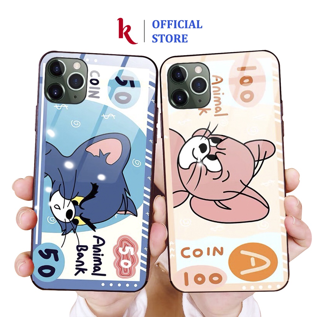 Ốp lưng iphone kính cặp đôi tom và jerry case 14plus 14 pro max 13 12 promax 11 mini 6 6s 7 8 plus x xr xs Se