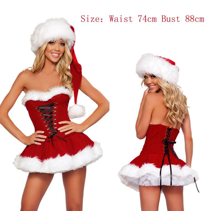 Bộ đầm và mũ hóa trang thành ông già Noel phong cách Âu Mỹ quyến rũ cho nữ | BigBuy360 - bigbuy360.vn