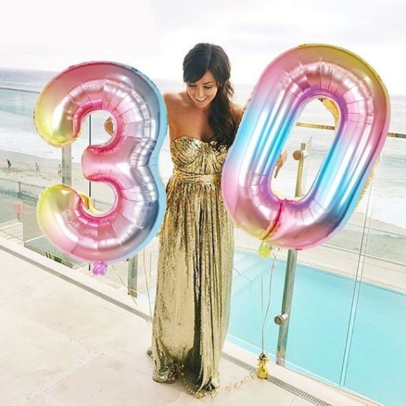 Bong Bóng 32 Inch Màu Gradient Trang Trí Tiệc Sinh Nhật Cho Bé