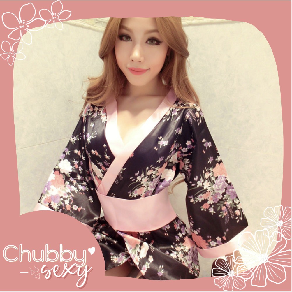 Mặc gì đẹp: [Freeship] Cosplay Kimono - Bộ Đồ Lót Nữ Sexy - Bộ Cosplay Kimono Hoạ Tiết Sexy Cute - CPL11 - Chubby.sexy