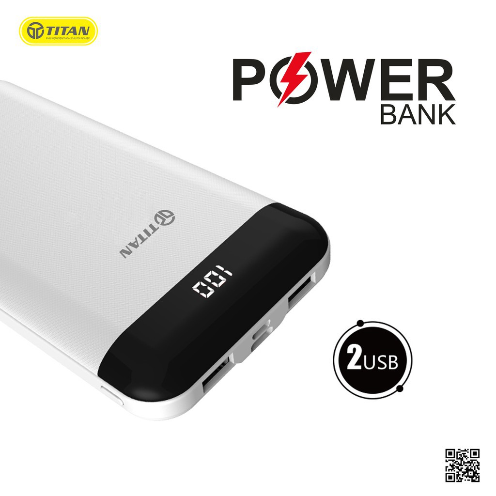 Pin Sạc Dự Phòng 20000 mAh TITAN P22 Cổng USB Type C iPhone Micro cho iP 6 7 8 plus x xs max 11 12 pro SAMSUNG OPPO xịn