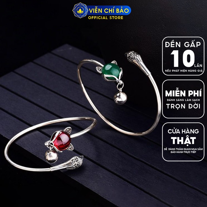 Lắc tay nữ hồ ly cửu vỹ thiên hồ đính đá bạc thời trang phụ kiện trang sức nữ Viễn Chí Bảo L000056