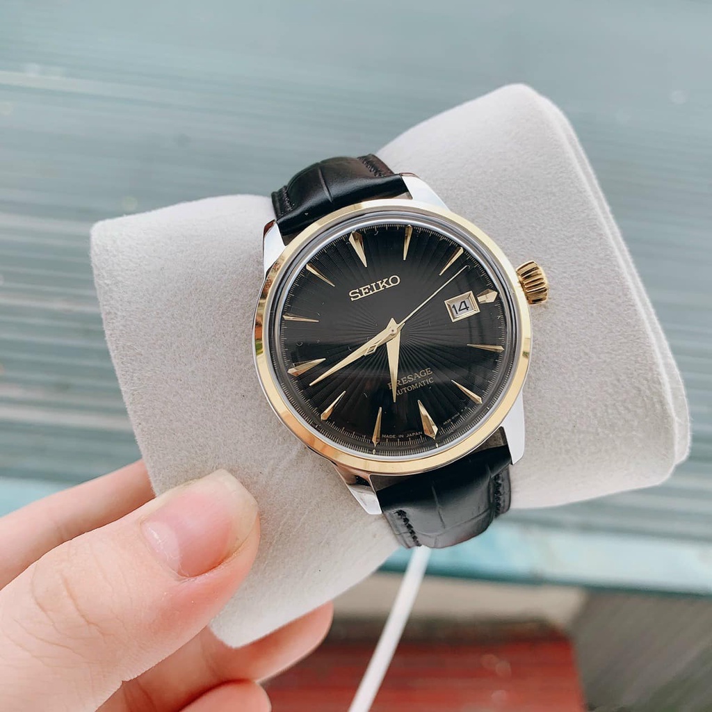 Đồng hồ Nam seiko 3kim 1lich chạy cơ automatic nhiều màu máy Nhật size 40mm dây da