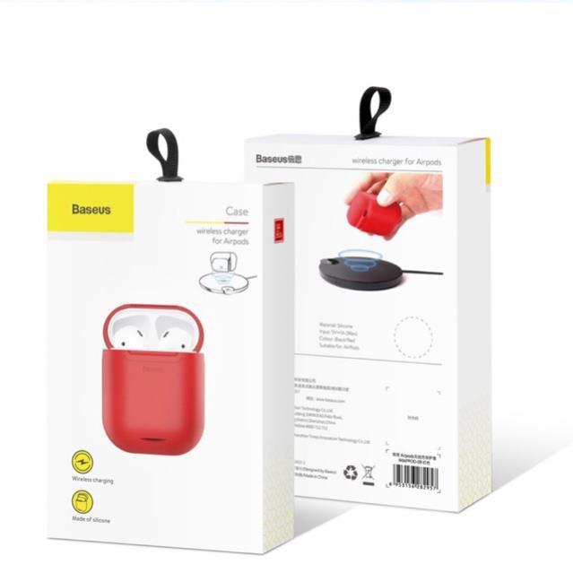 Bao Silicone bảo vệ tích hợp sạc không dây Baseus Wireless Charger dùng cho tai nghe Apple Airpods