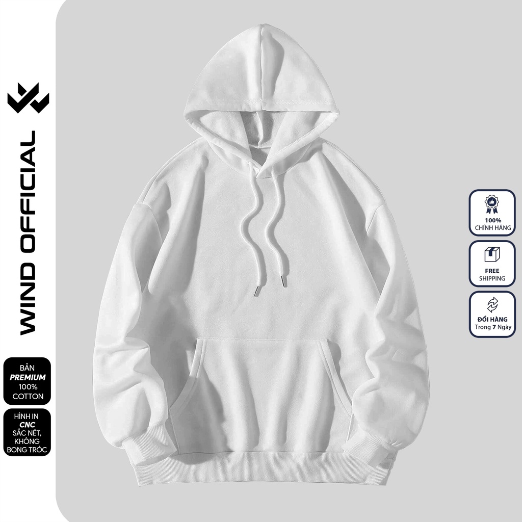 Áo hoodie form rộng WIND unisex nỉ ngoại Premium Basic thời trang nam nữ oversize ulzzang