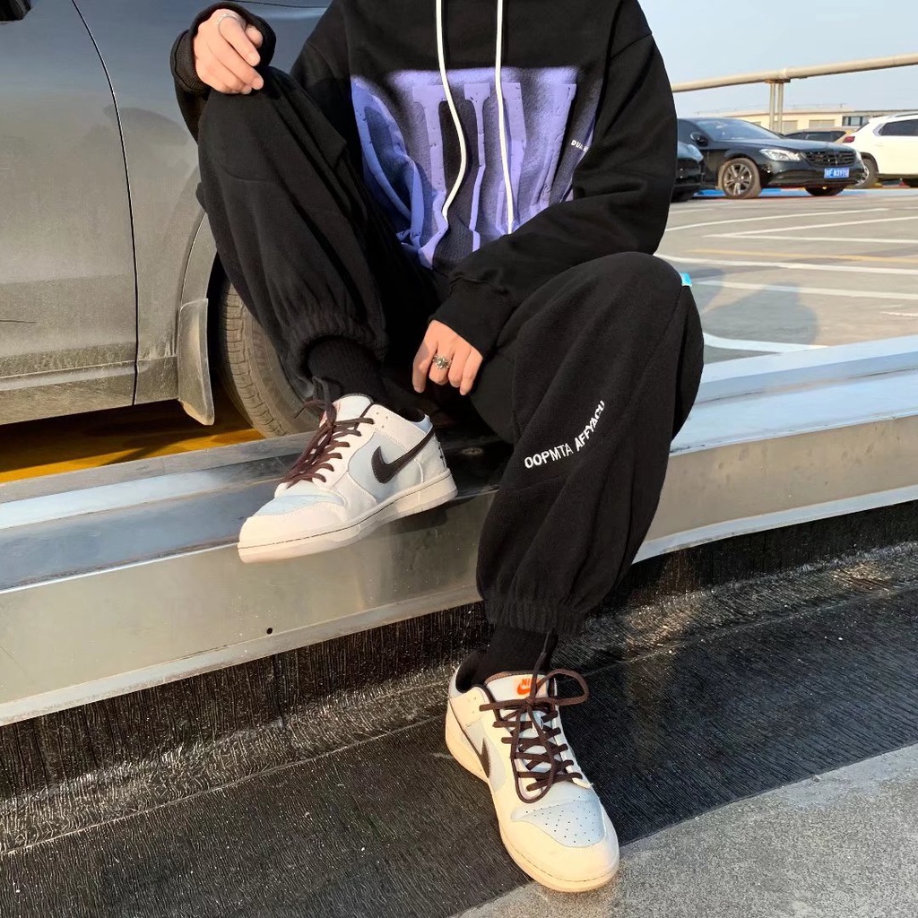 thời trang  bigsize bôngQuần Dài Ống Rộng In Chữ Phong Cách Hàn Quốc Thời Trang Cho Nam unisex simple jean Hàn Quốc