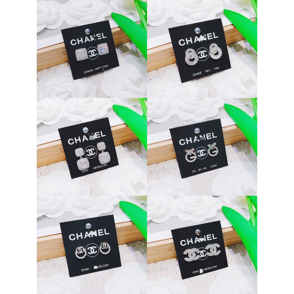 Bông tai xi bạch kim đá loại 1 thời trang cao cấp dành cho nữ MS0055