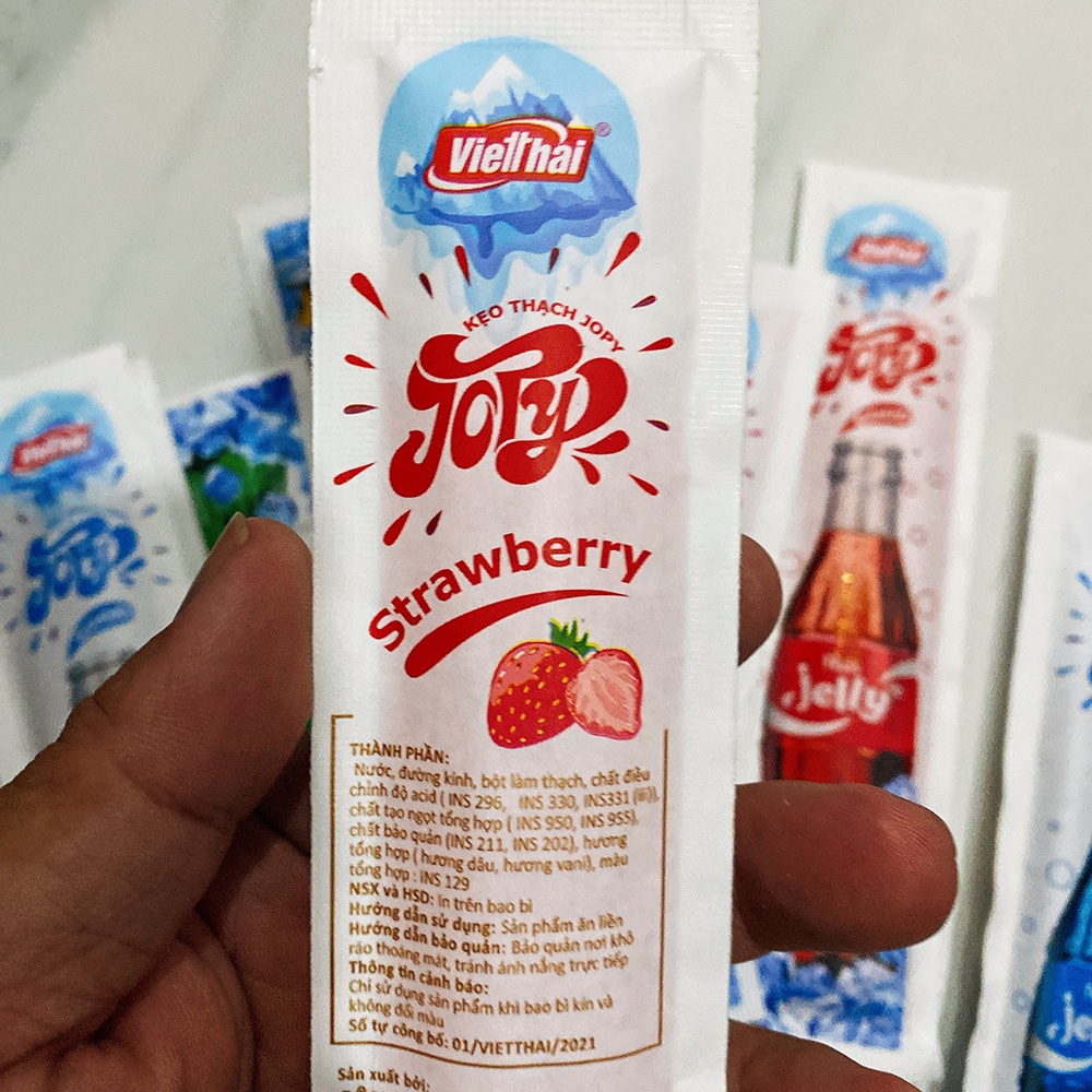 Combo 2 Bịch x 330gr Kẹo thạch Trái cây Việt Quất, Xoài, Dâu, Cherry, Kiwi Cola đủ vị ăn liền Jopy