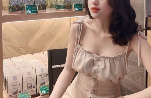 Đầm maxi 2 dây xếp li đi biển vintage | BigBuy360 - bigbuy360.vn