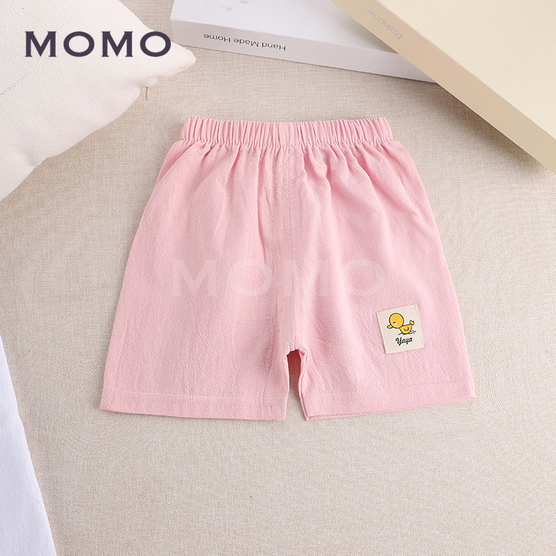 Quần Short Cotton Màu Trơn Kiểu Hoạt Hình Xinh Xắn Cho Bé 1-7 Tuổi