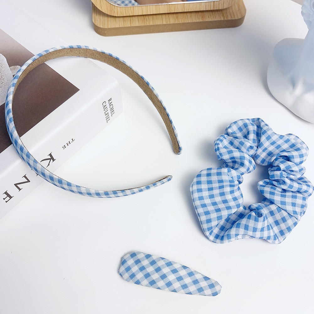 Sét 3 sản phẩm cài tóc blue girl (kẹp, dây, bờm) dễ thương BN113 Song An Eco