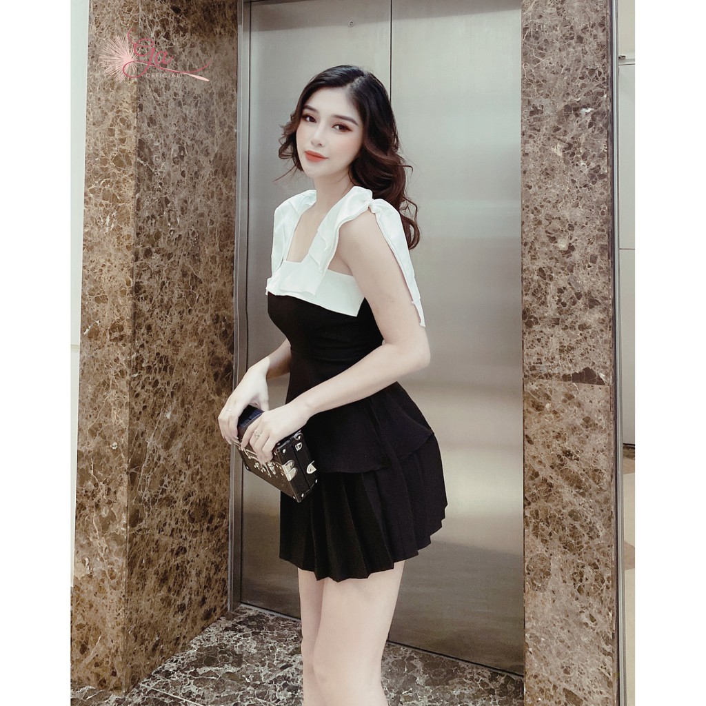 Sét áo dây và chân váy xếp ly thiết kế chất liệu trượt Hàn cao cấp Full Size | SET MIN - G.A OFFICIAL