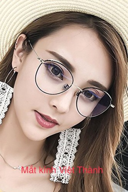 Gọng kính vintage kim loại hàng đẹp lá trai