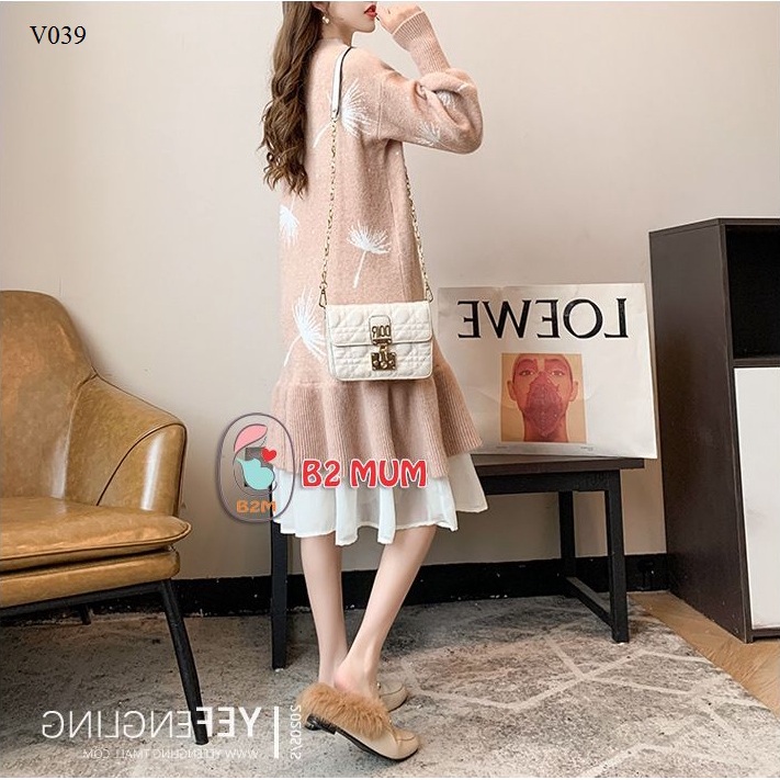 V039 Váy len bồ công anh