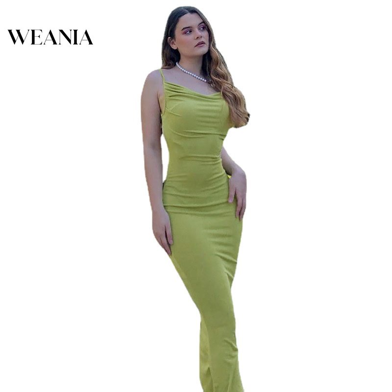 Đầm Dáng Dài Hở Lưng Cột Dây Trẻ Trung Quyến Rũ Dành Cho Nữ