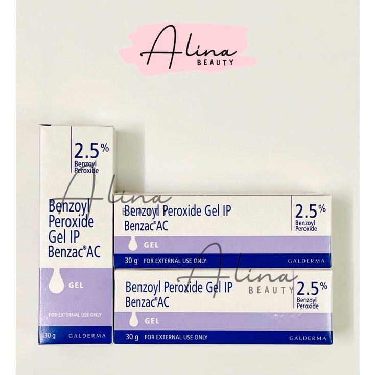Benzac AC 2.5 - 5%  Ấn Độ Gel chấm mụn, 5 % và 2.5% benzoyl peroxide, giảm sạch mụn